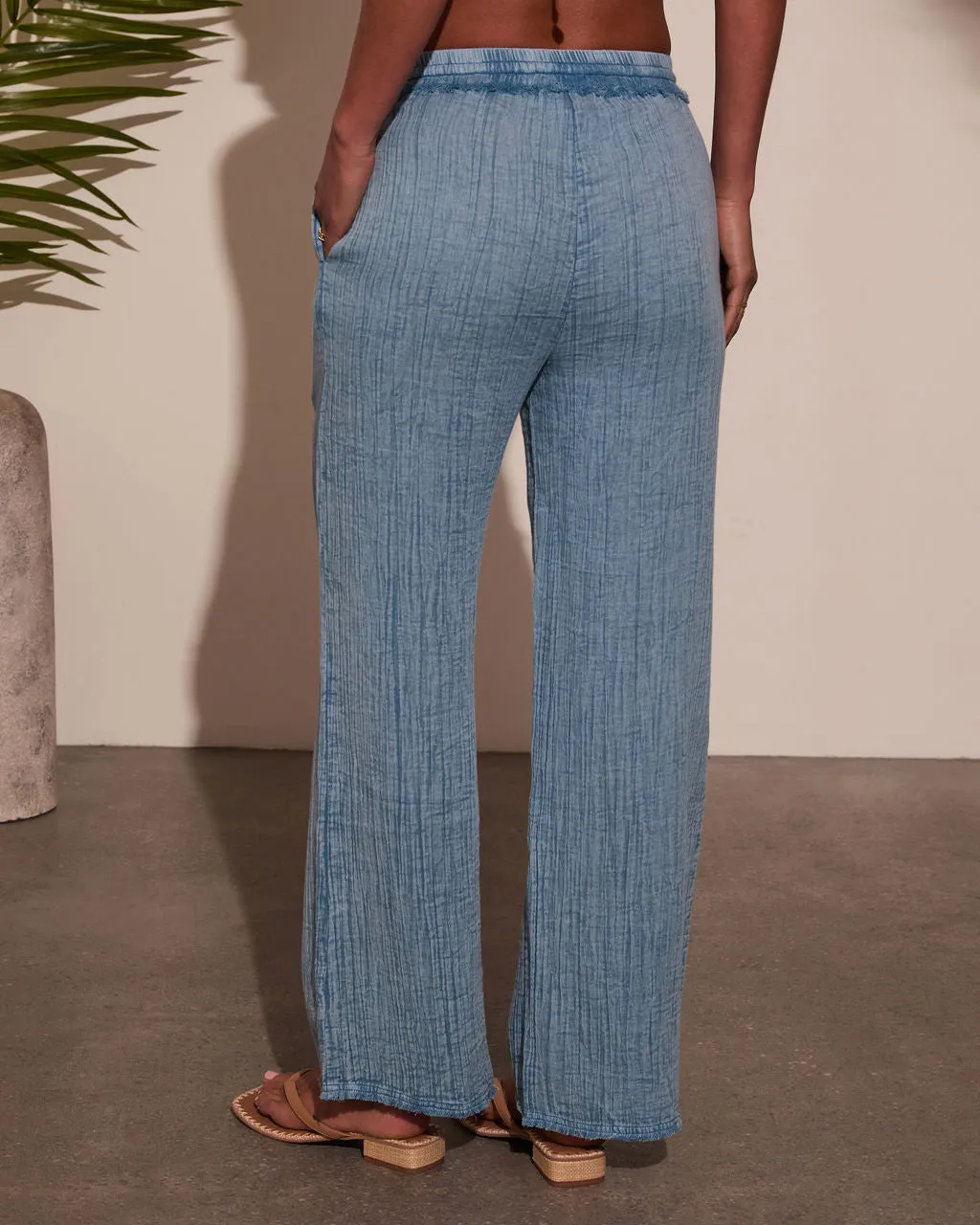 Francie Pleated Chambray Pants sold by Vici product image thumbnail 4