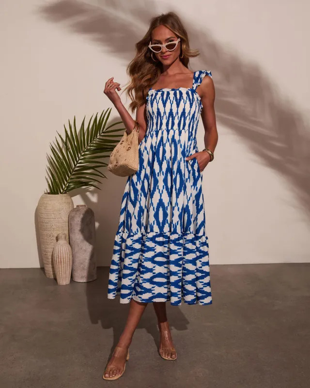 Wander Away Abstract Midi Dress sold by Vici