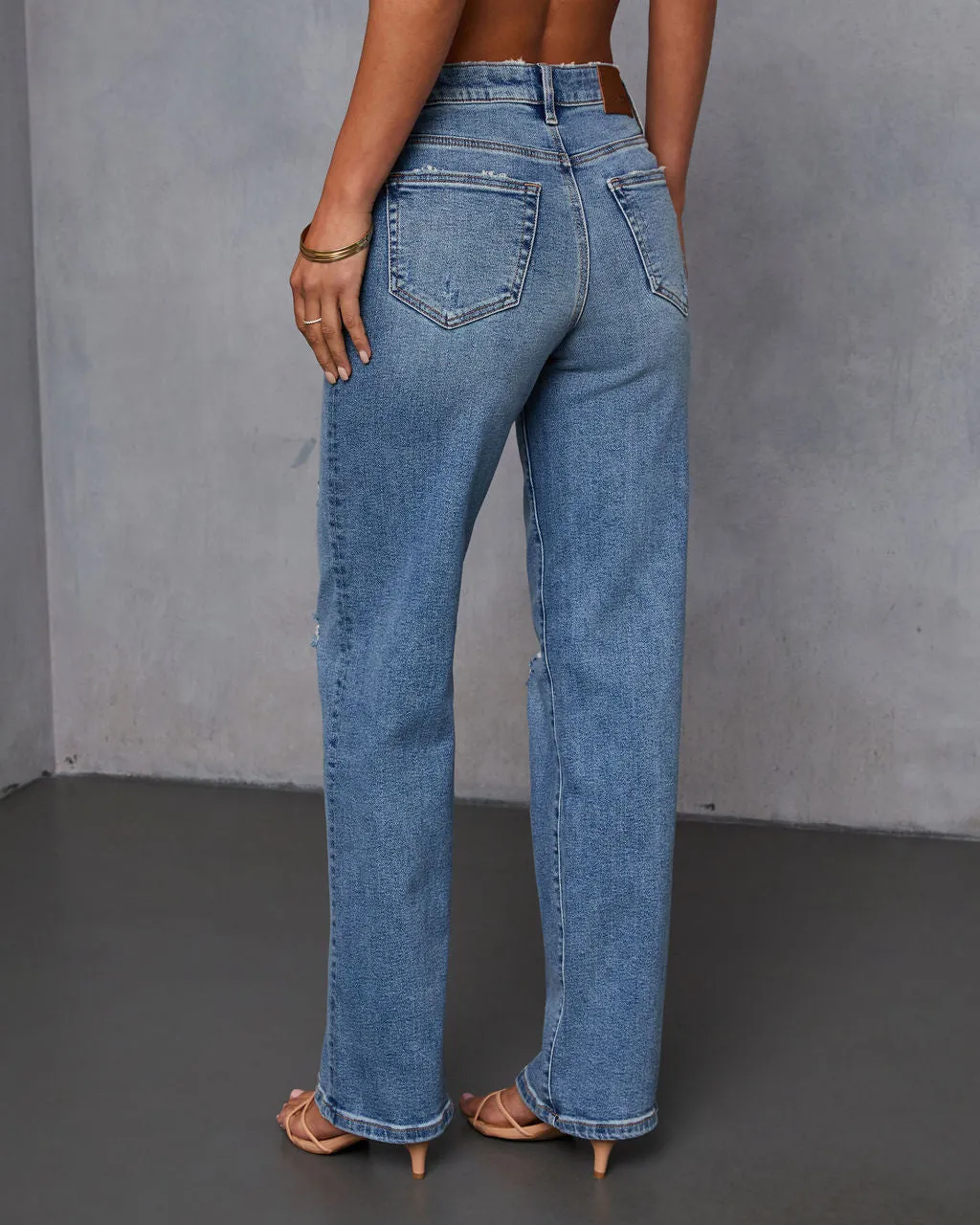 Karie Stretch Distressed Straight Leg Jeans sold by Vici product image thumbnail 4