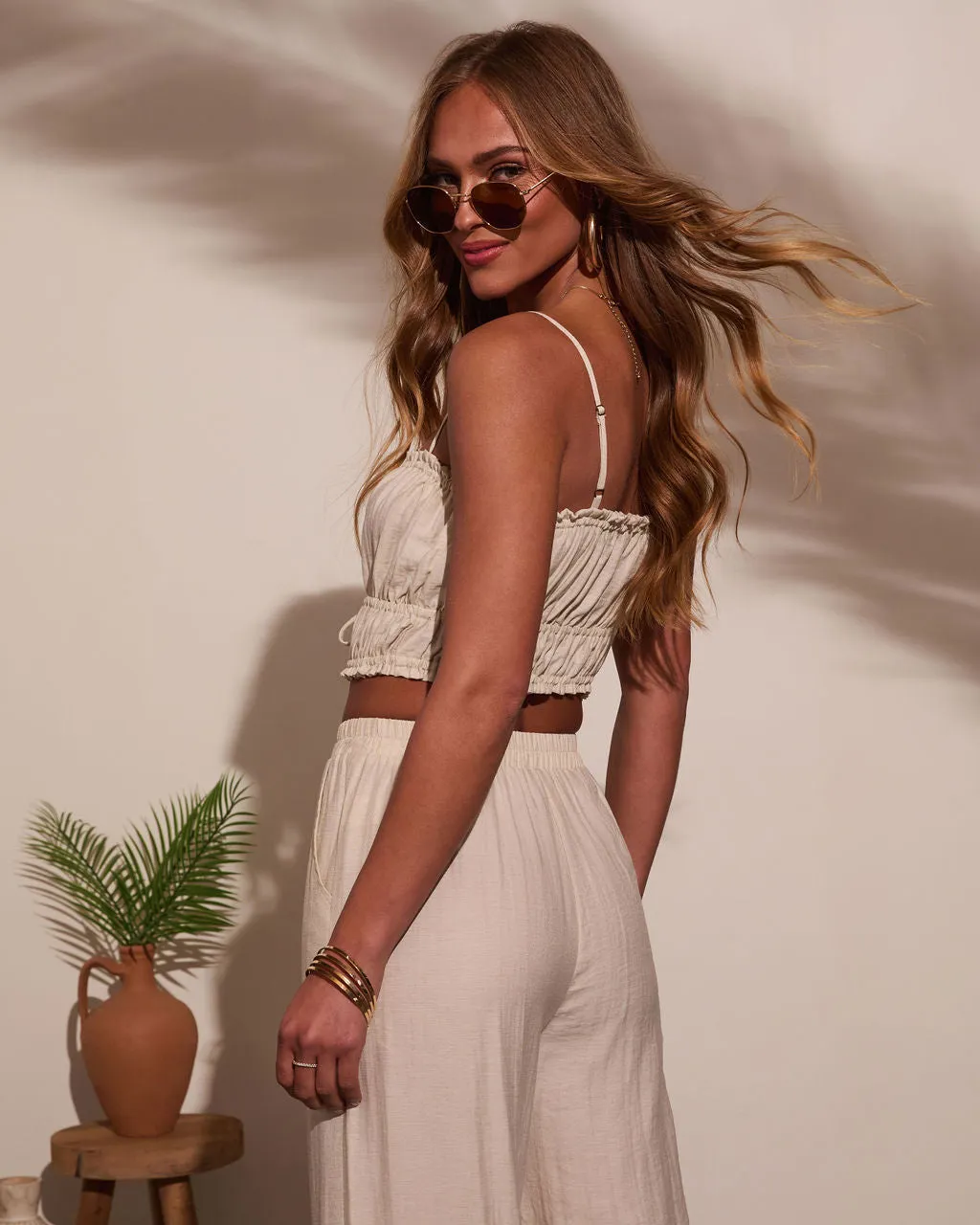 Pamella Pleated Front Tie Top sold by Vici product image thumbnail 4