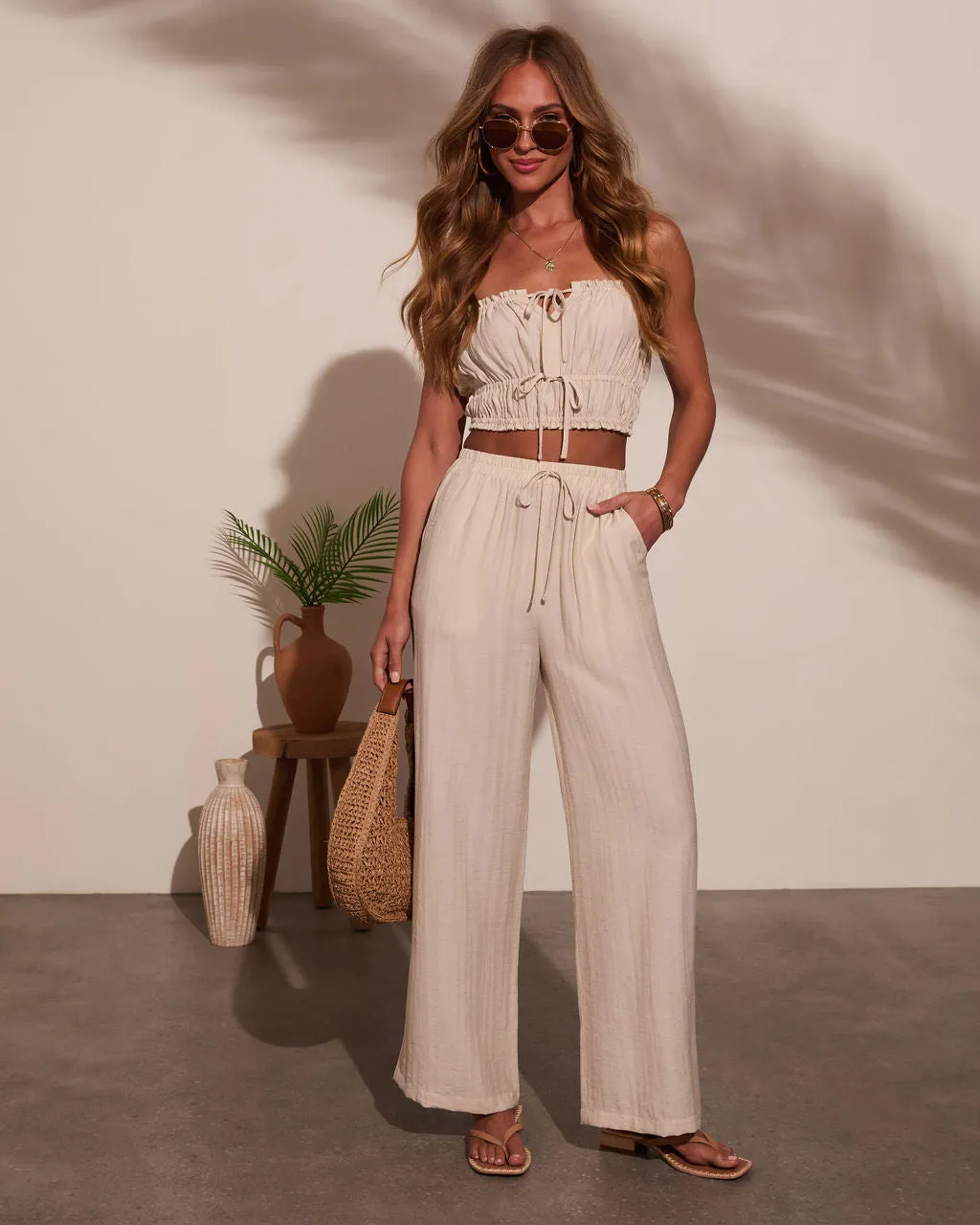 Pamella Pleated Front Tie Top sold by Vici product image thumbnail 2