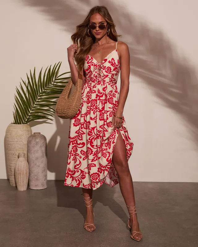 Lucie Abstract Midi Dress sold by Vici