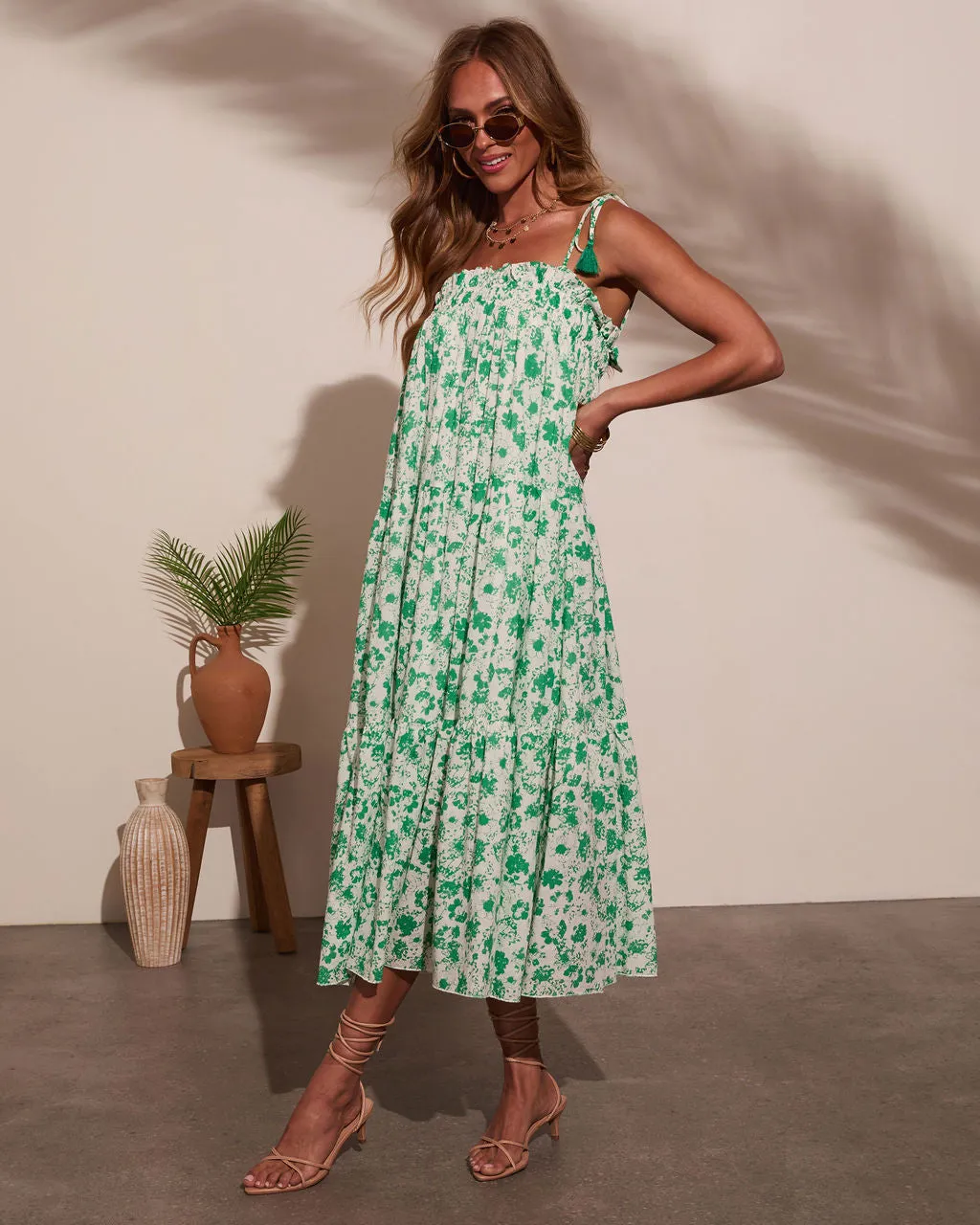 Seraphina Tiered Floral Midi Dress sold by Vici product image thumbnail 3