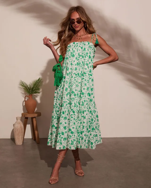 Seraphina Tiered Floral Midi Dress sold by Vici