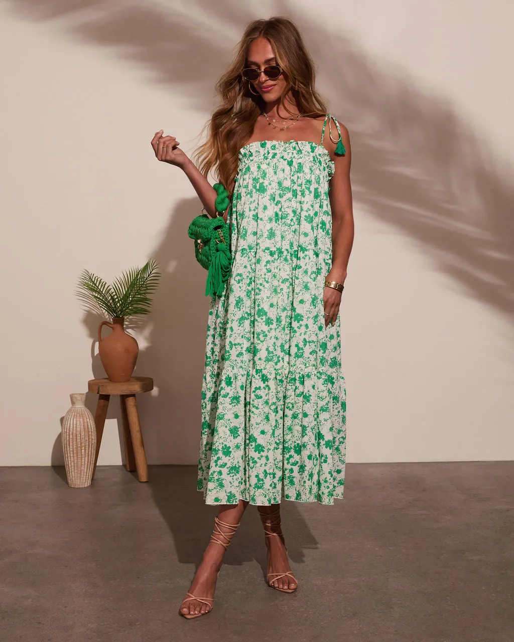 Seraphina Tiered Floral Midi Dress sold by Vici product image thumbnail 5