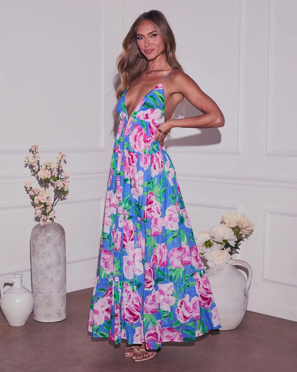 Flower Fancies Plunging Floral Maxi Dress sold by Vici product image thumbnail 3