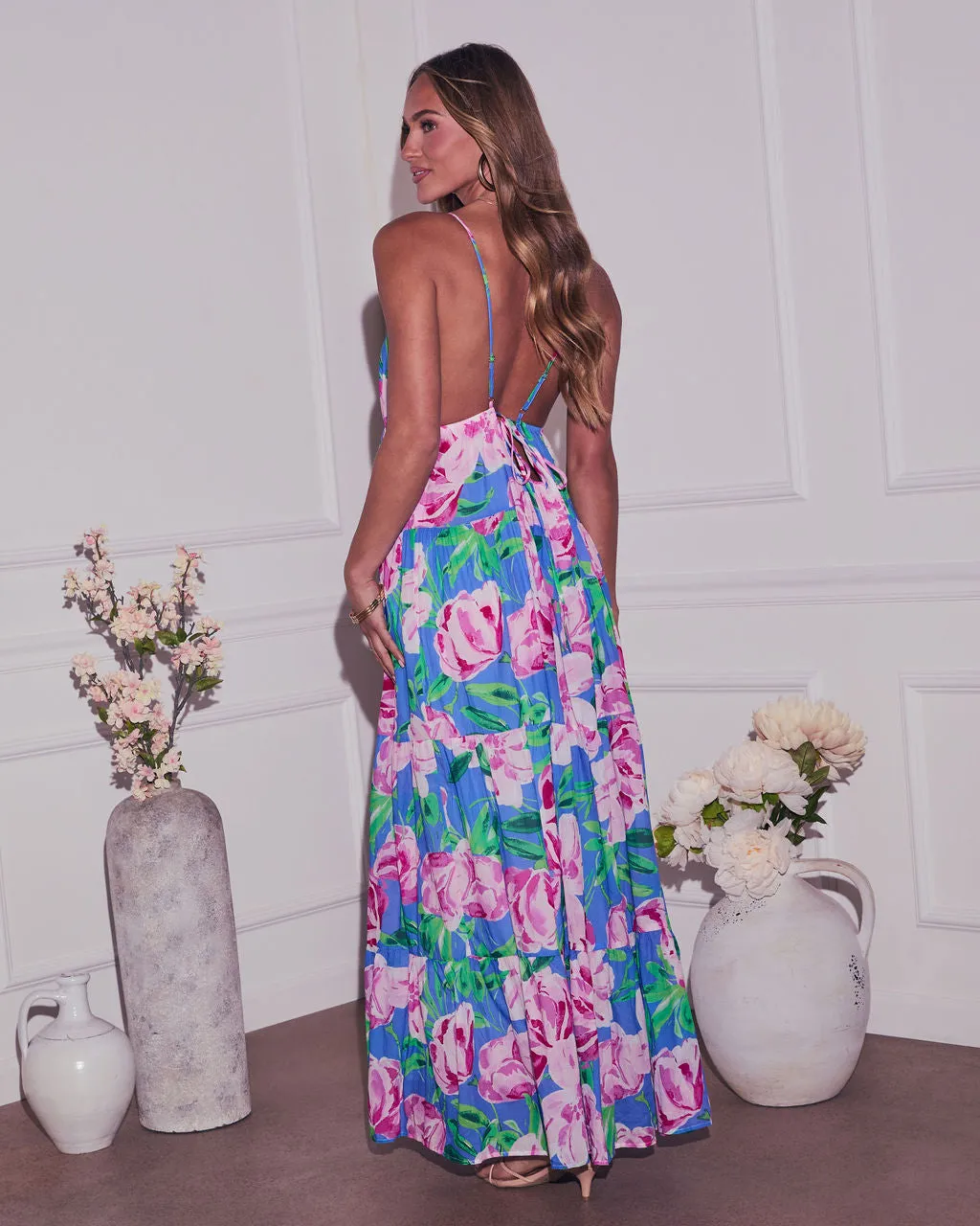 Flower Fancies Plunging Floral Maxi Dress sold by Vici product image thumbnail 4