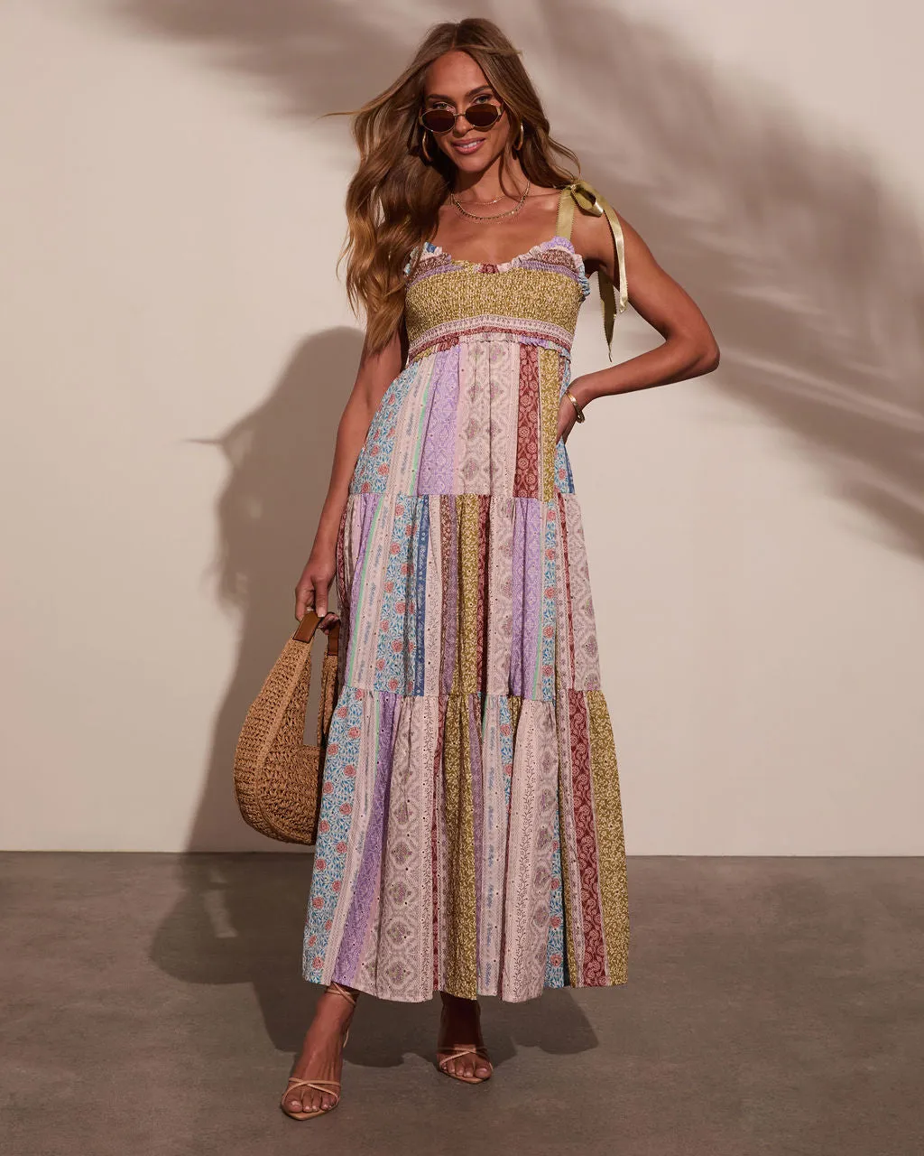 Sweet Spring Patchwork Maxi Dress sold by Vici