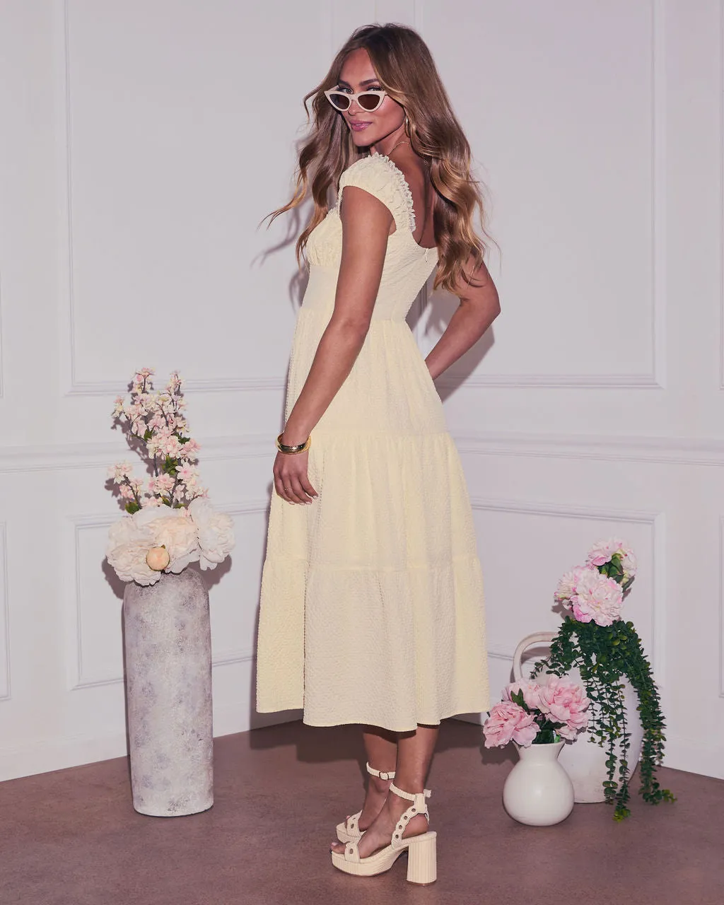 Zoella Tiered Ruffled Shoulders Maxi Dress sold by Vici product image thumbnail 4