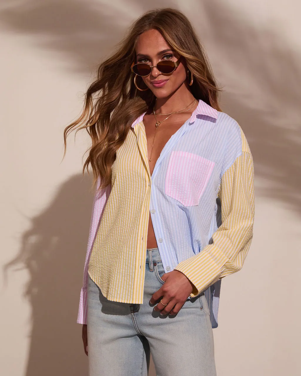 Westin Colorblock Button Down Top sold by Vici product image thumbnail 3