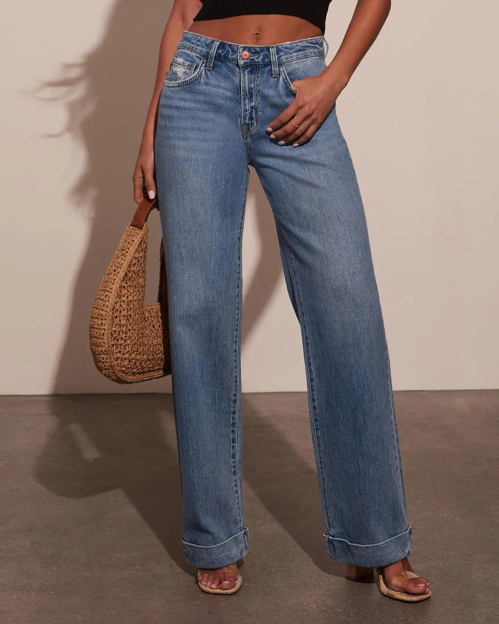 Mellow Muse Rigid Wide Leg Jeans sold by Vici