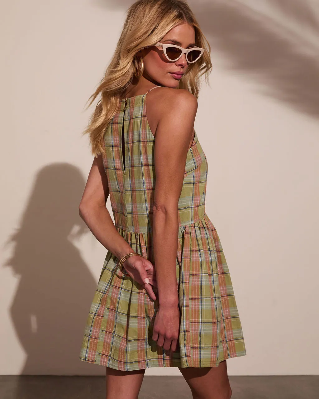 Marbella Plaid Mini Dress sold by Vici product image thumbnail 4