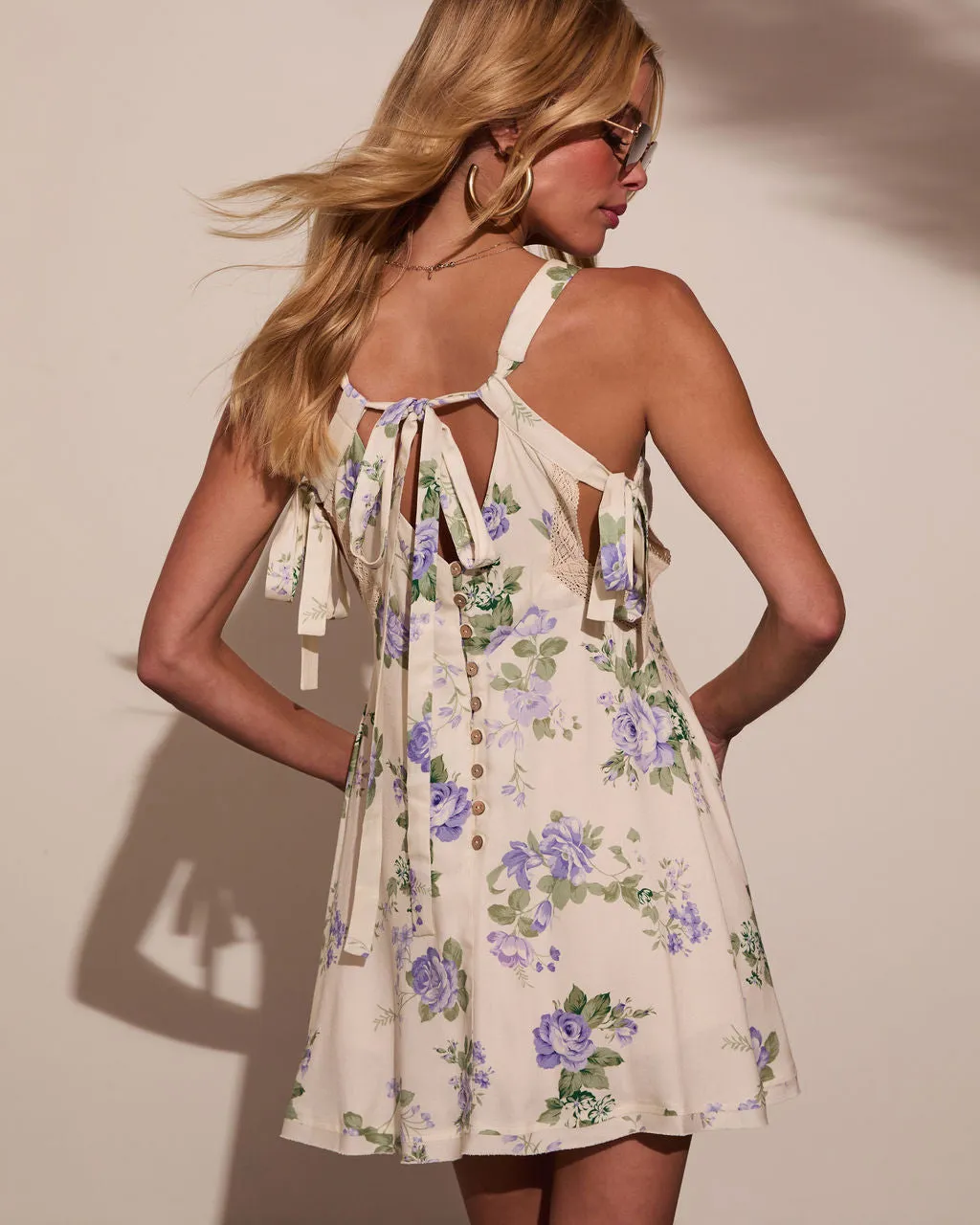 Crissa Floral Cutout Mini Dress sold by Vici product image thumbnail 4