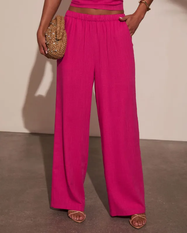 Onyx Linen Wide Leg Pants sold by Vici