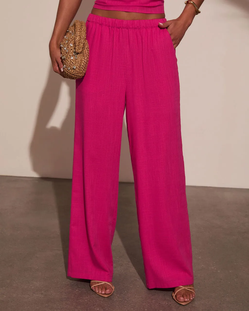 Onyx Linen Wide Leg Pants sold by Vici