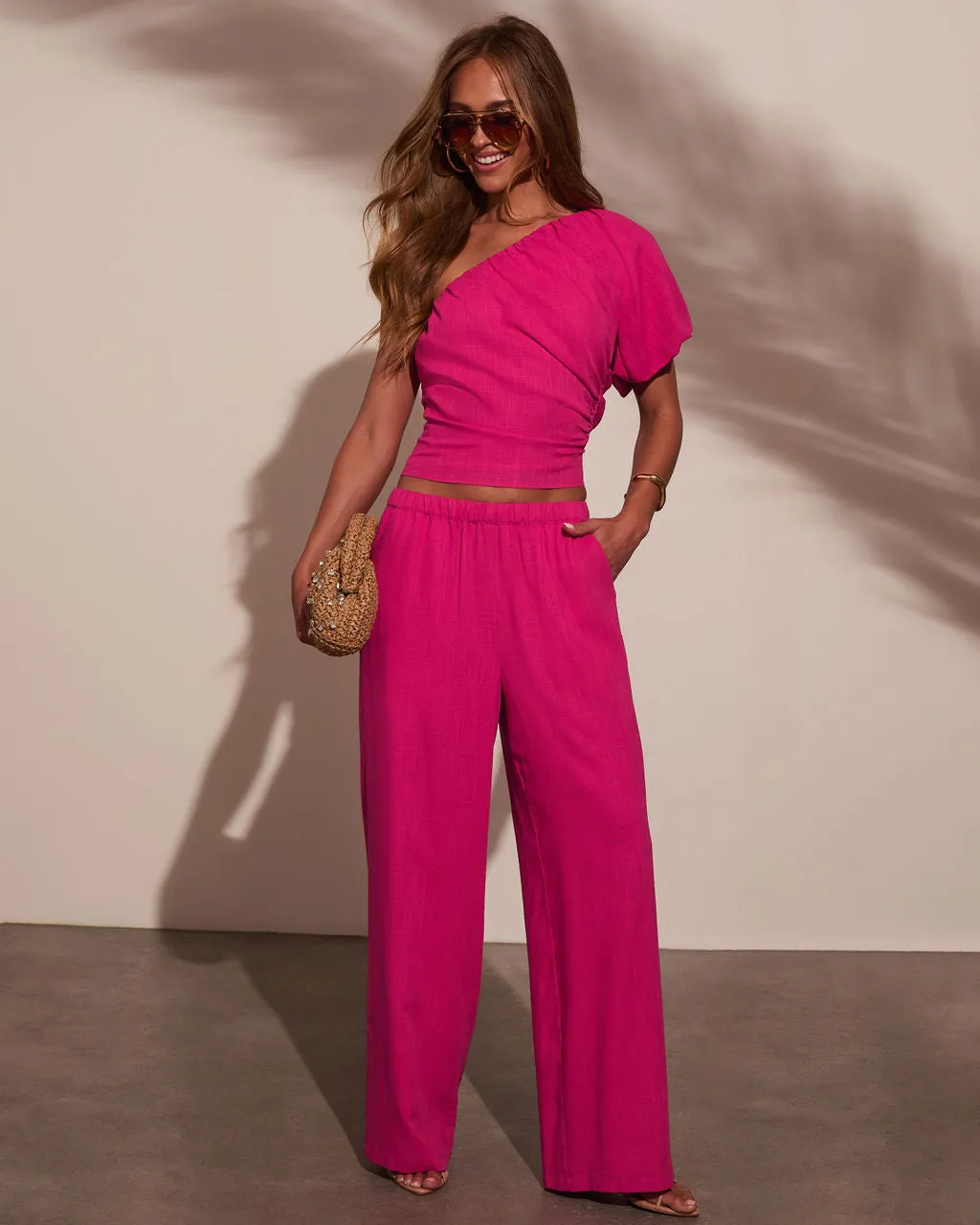 Onyx Linen Wide Leg Pants sold by Vici product image thumbnail 2