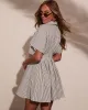 Annabelle Striped Mini Shirt Dress sold by Vici