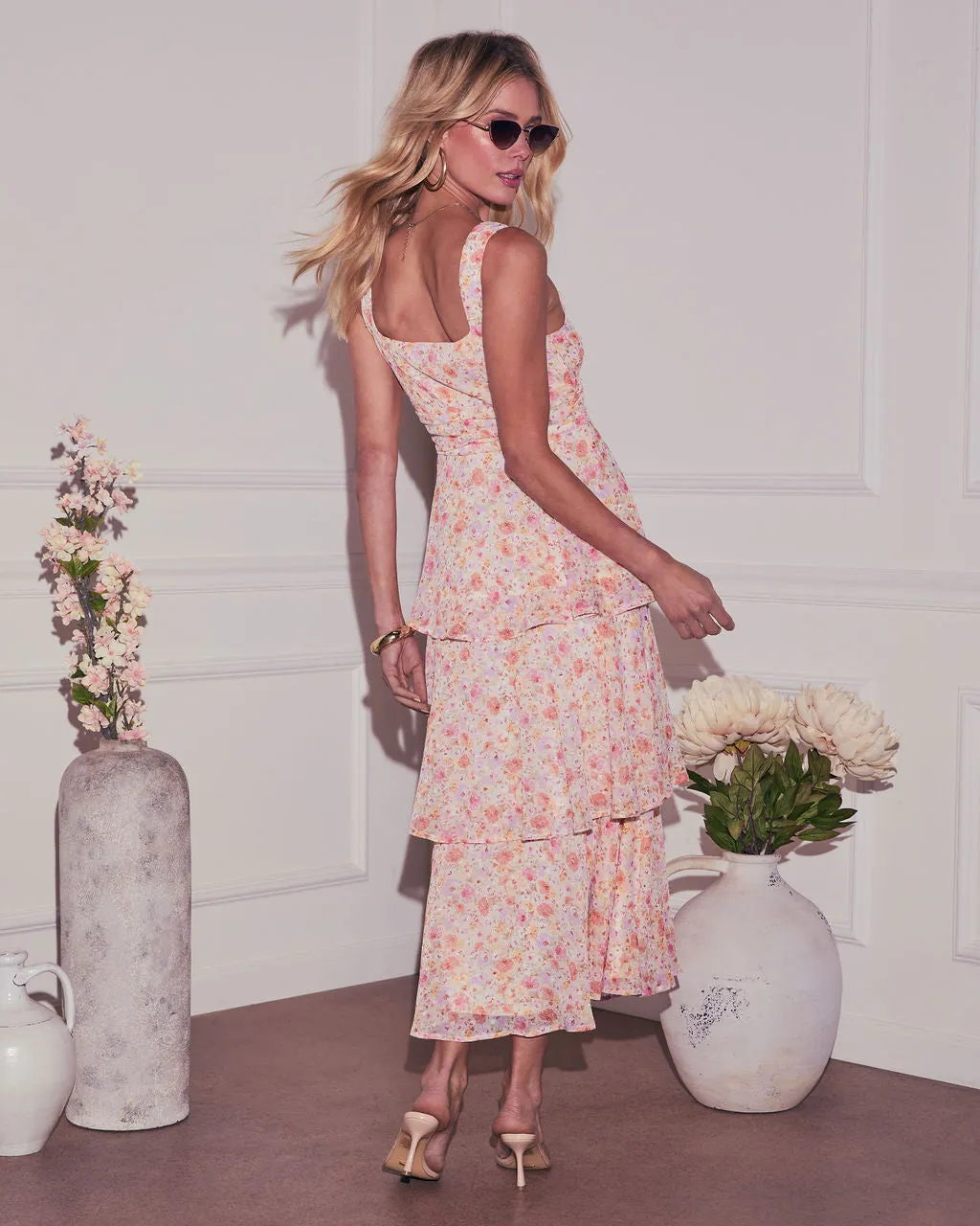 Rhea Tiered Floral Maxi Dress sold by Vici product image thumbnail 4