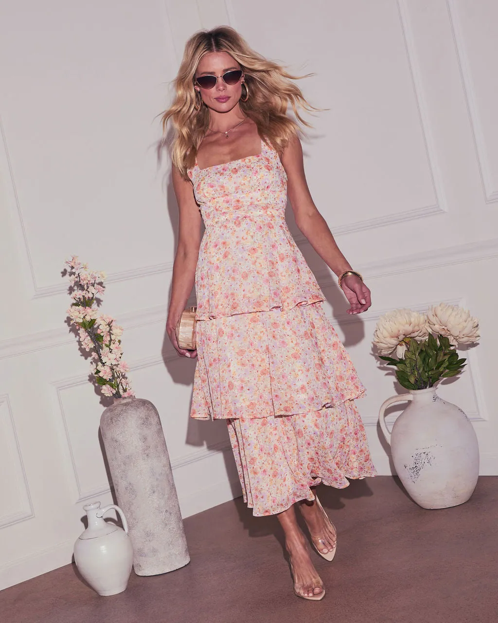 Rhea Tiered Floral Maxi Dress sold by Vici product image thumbnail 5