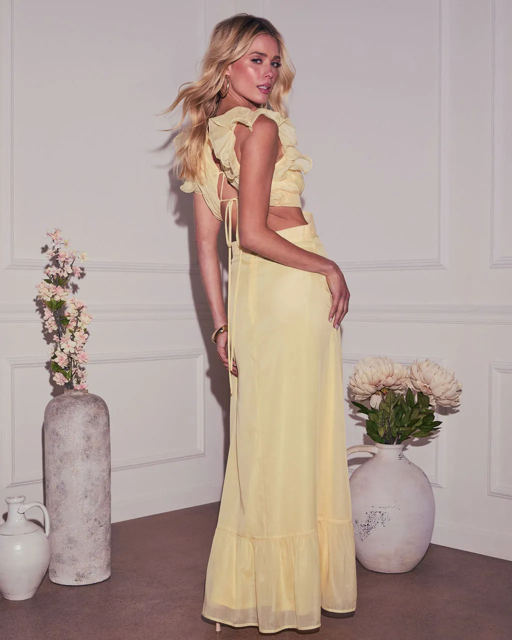 Sunsational Cut Out Chiffon Maxi Dress sold by Vici product image thumbnail 4