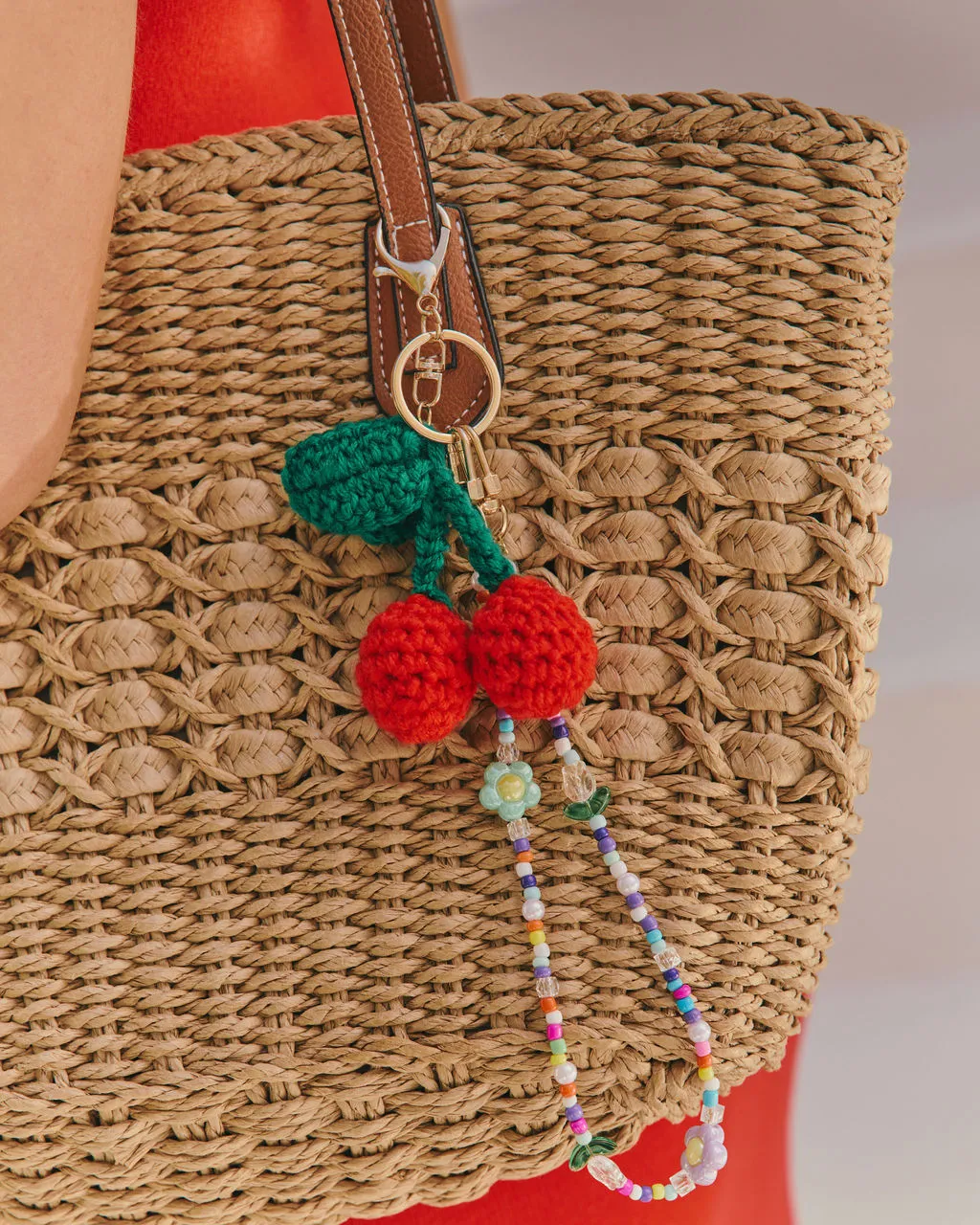 Nylah Woven Charm Straw Tote Bag sold by Vici product image thumbnail 4