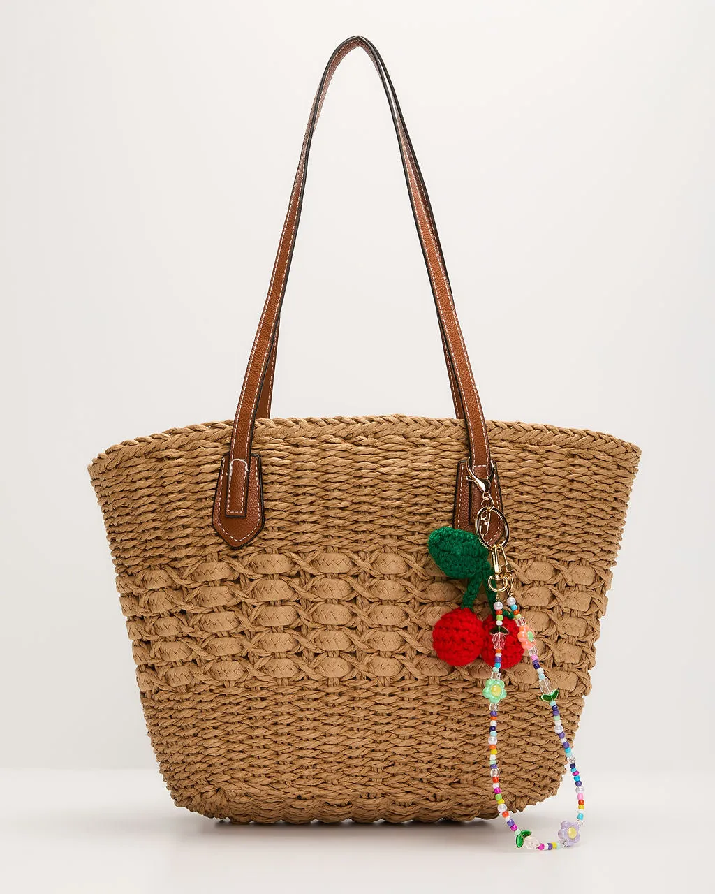 Nylah Woven Charm Straw Tote Bag sold by Vici product image thumbnail 2