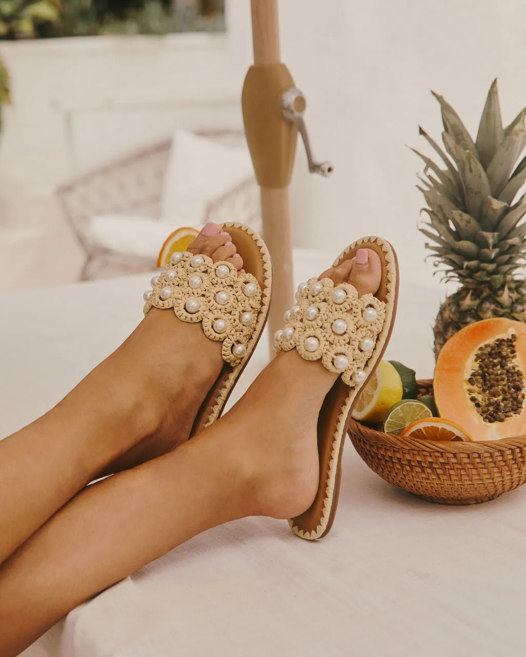 Golden Coastline Crochet Pearl Sandals sold by Vici product image thumbnail 4