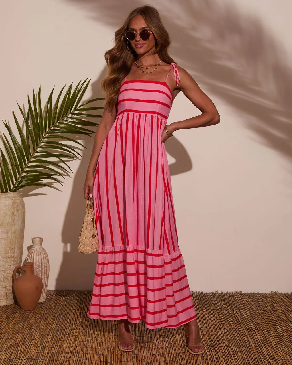 Leima Striped Maxi Dress sold by Vici