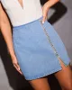 Into The Night Embellished Denim Mini Skirt sold by Vici