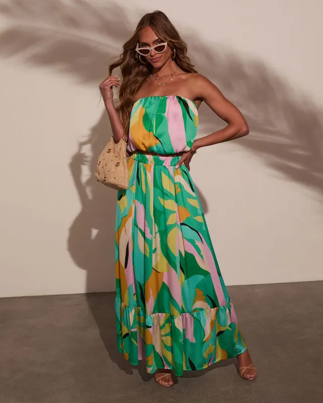 Serene Shores Floral Tube Top sold by Vici