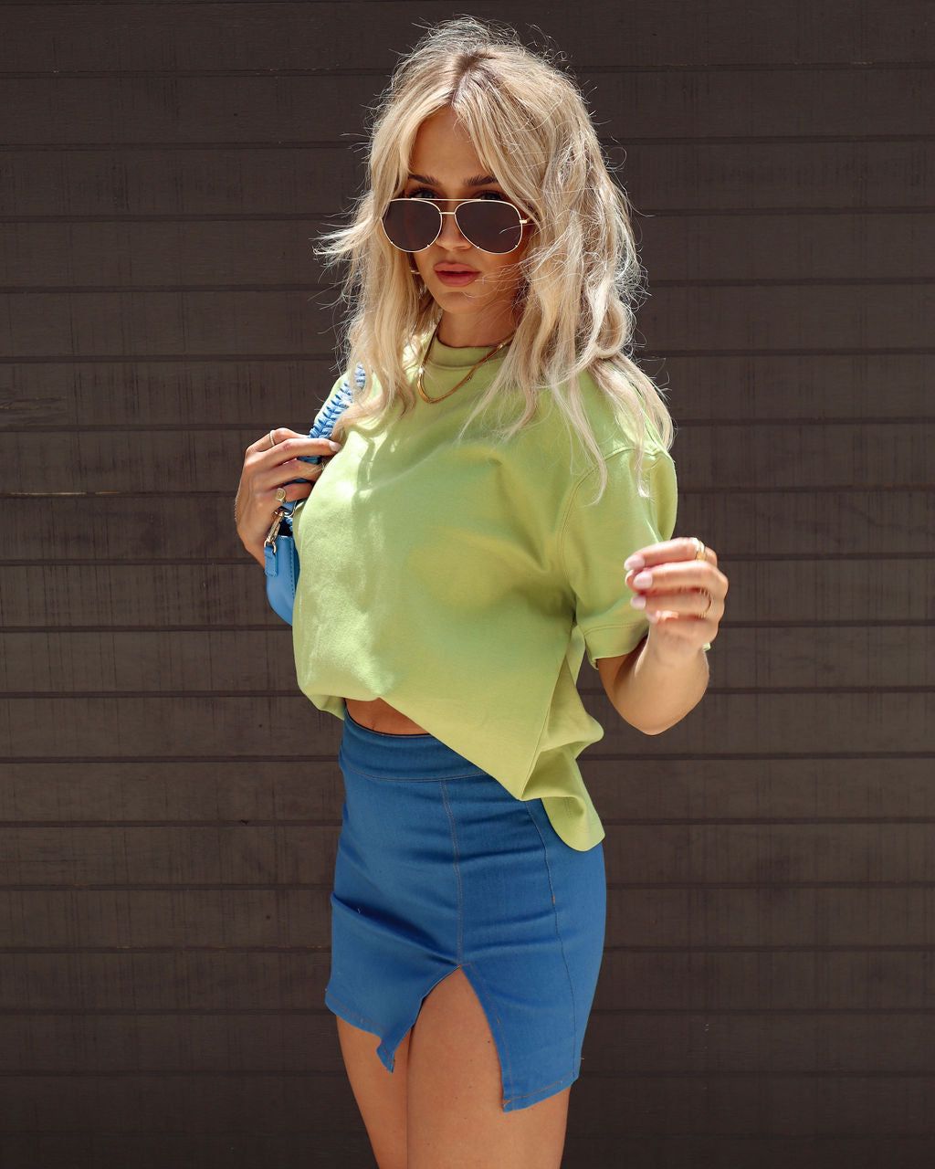 Scout Cotton T-Shirt - Bright Olive - SALE sold by Vici product image thumbnail 4