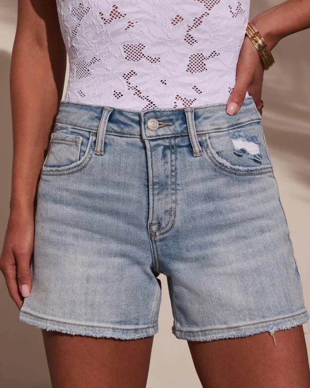 Bonfire Nights Distressed Denim Shorts sold by Vici