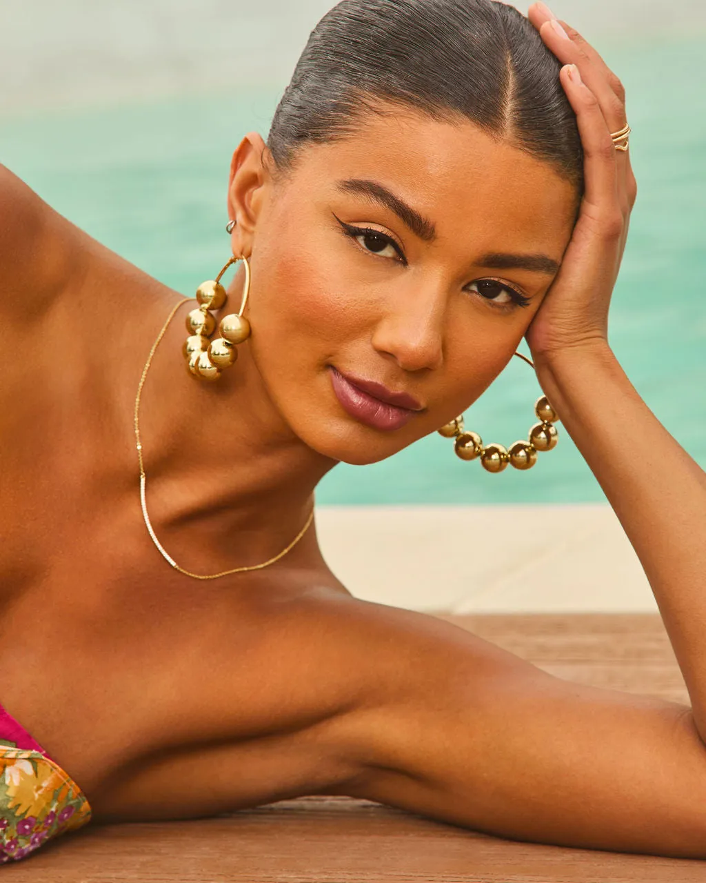 Sunkissed Bliss Bauble Hoop Earrings sold by Vici product image thumbnail 3
