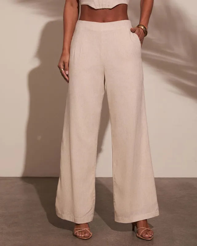 Melanie Wide Leg Linen Pants sold by Vici