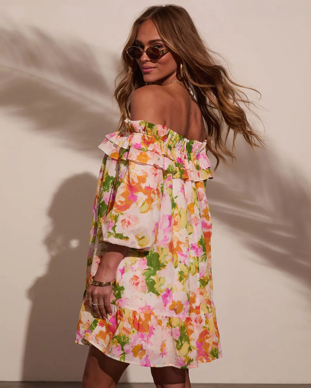 Carefree Dreamer Off The Shoulder Mini Dress sold by Vici product image thumbnail 4