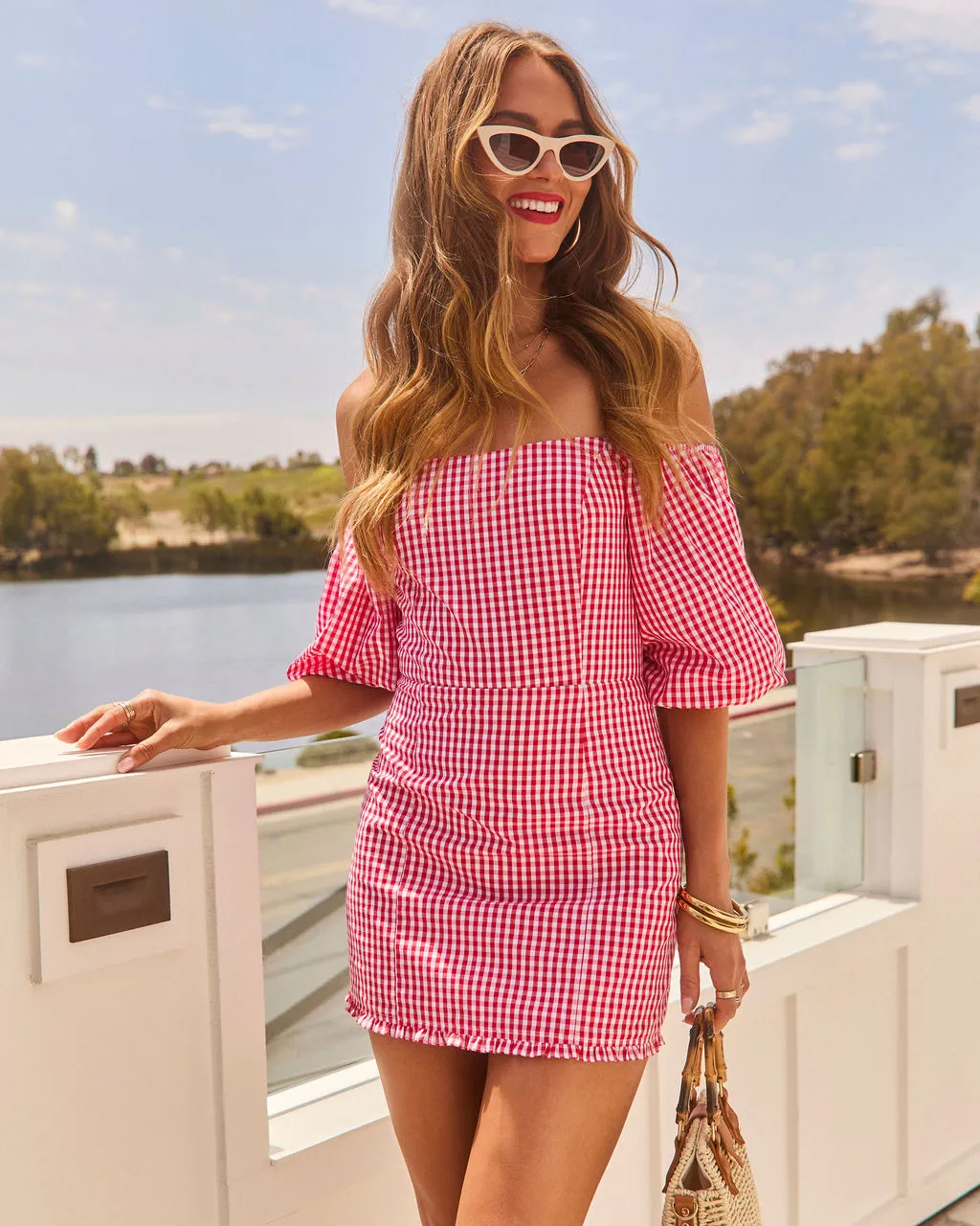 Rosie Puff Off The Shoulder Mini Dress sold by Vici product image thumbnail 3
