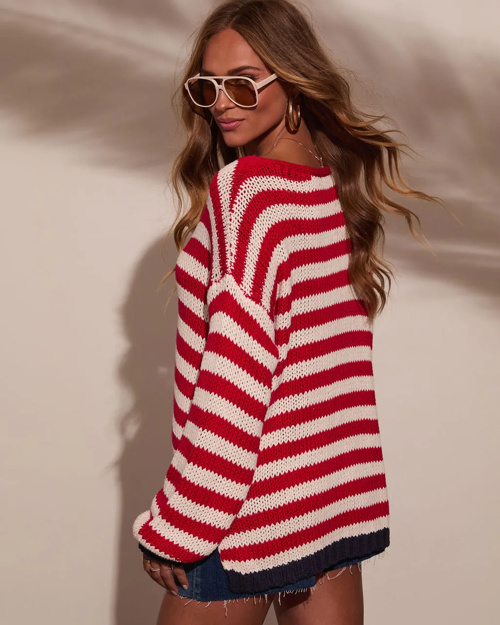 Lighthouse Poet Striped Oversized Sweater sold by Vici product image thumbnail 4