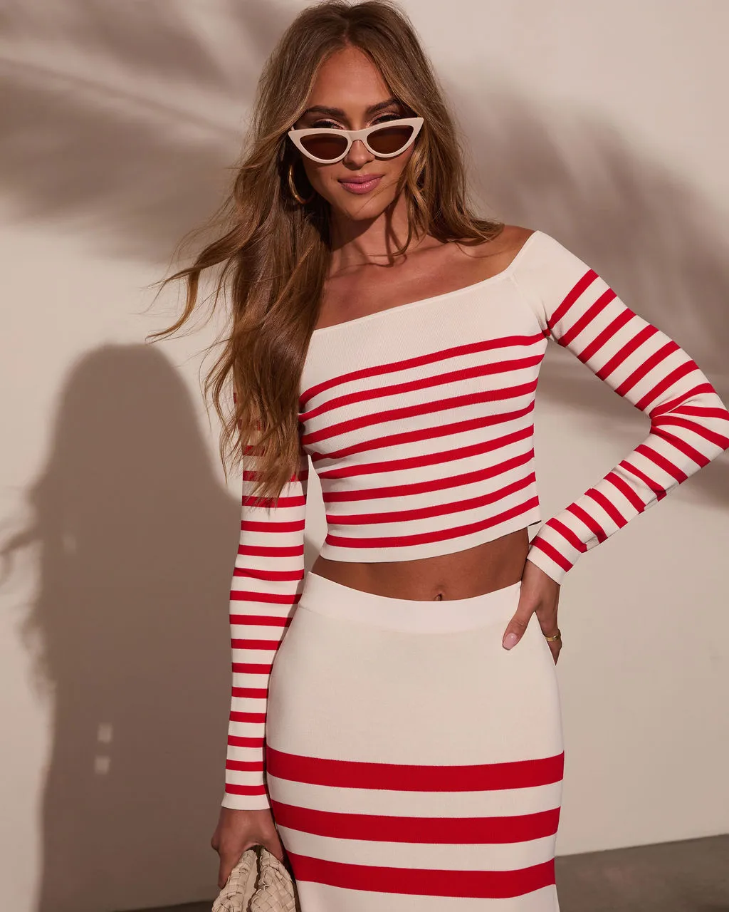 Montez Striped Off The Shoulder Top sold by Vici product image thumbnail 2