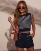 Sunski Striped Off The Shoulder Top sold by Vici