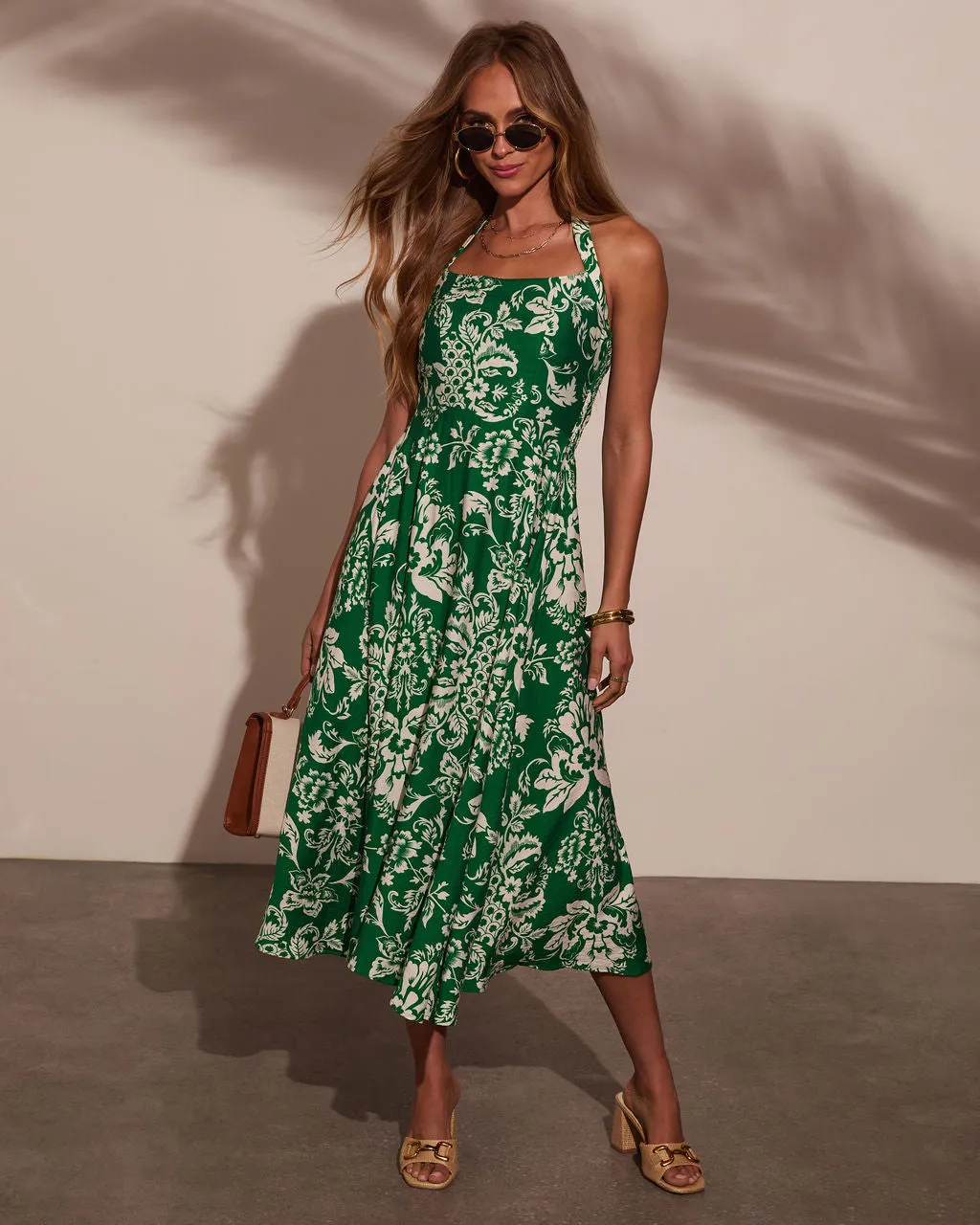 Kaydin Tropical Halter Neck Midi Dress sold by Vici product image thumbnail 5
