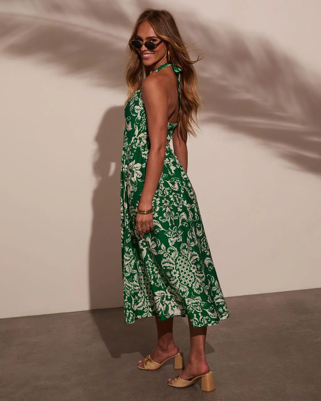 Kaydin Tropical Halter Neck Midi Dress sold by Vici product image thumbnail 4
