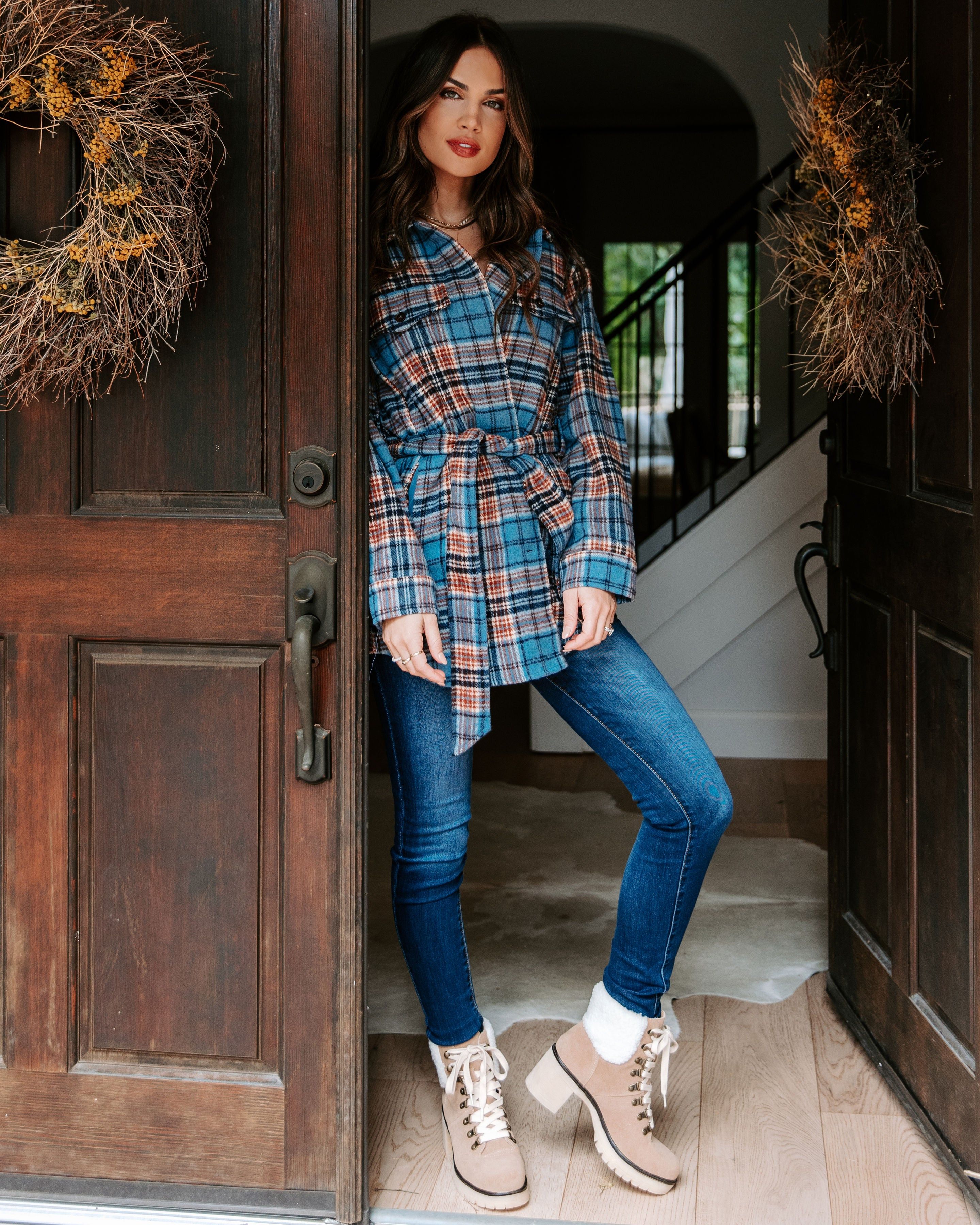 Becks Pocketed Plaid Coat - LAST CHANCE sold by Vici