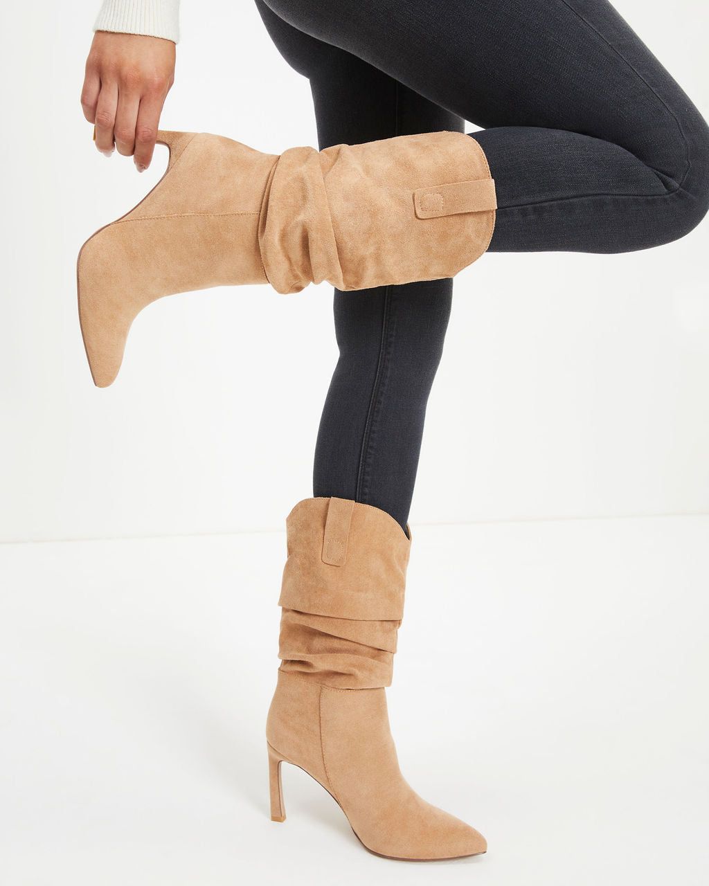Goldie Faux Suede Heeled Slouch Boot sold by Vici product image thumbnail 5