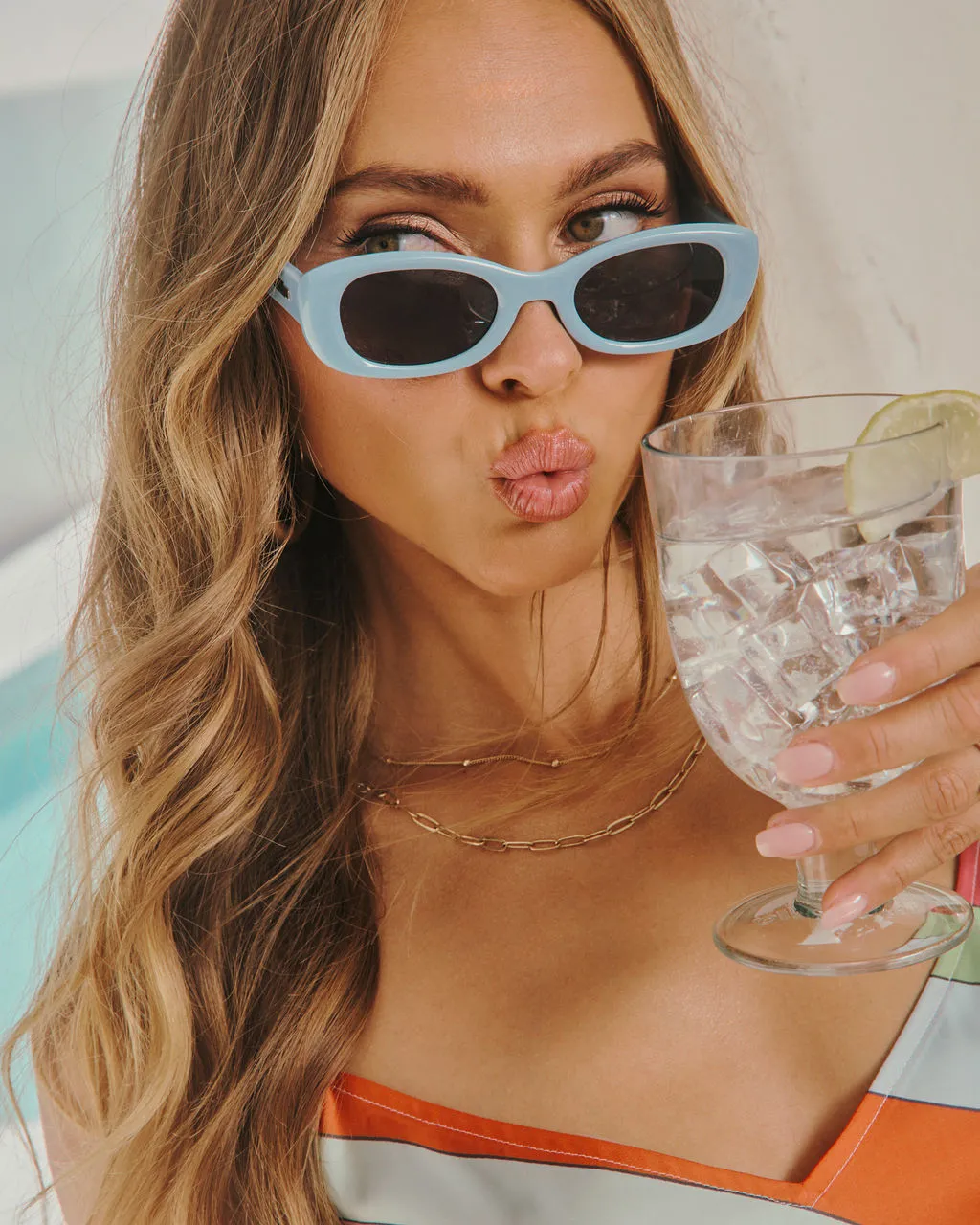 Jessah Slim Rounded Square Sunglasses sold by Vici product image thumbnail 2