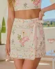 Sevilla Sun Floral Wrap Tie Mini Skirt sold by Vici