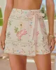 Sevilla Sun Floral Wrap Tie Mini Skirt sold by Vici
