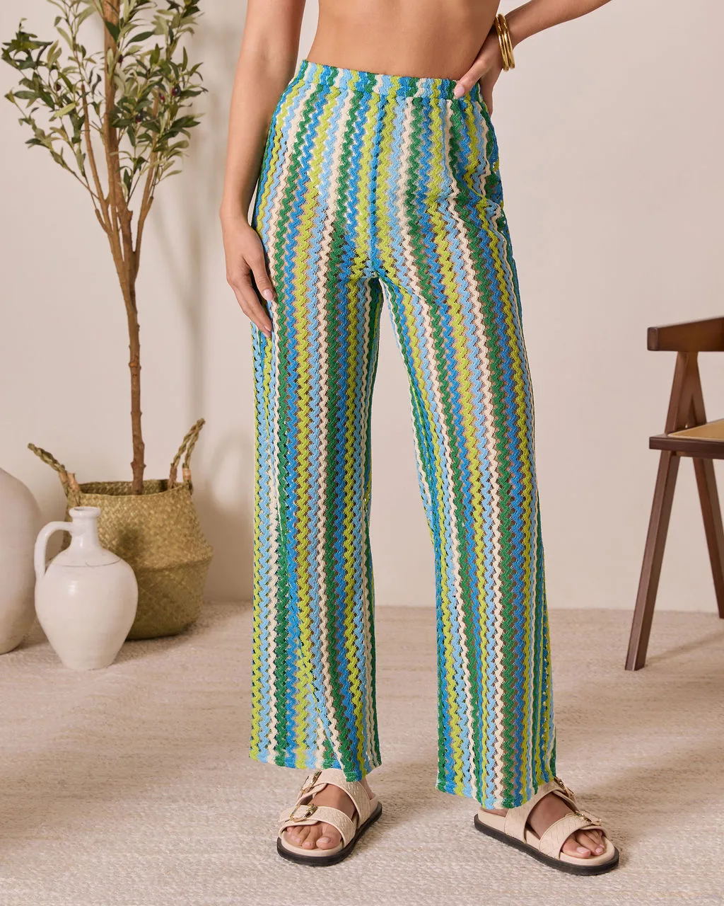 Sunkiss Riviera Chevron Cover Up Pants sold by Vici product image thumbnail 5
