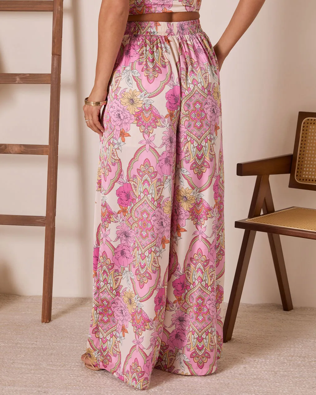Monie Floral Wide Leg Pants sold by Vici product image thumbnail 4