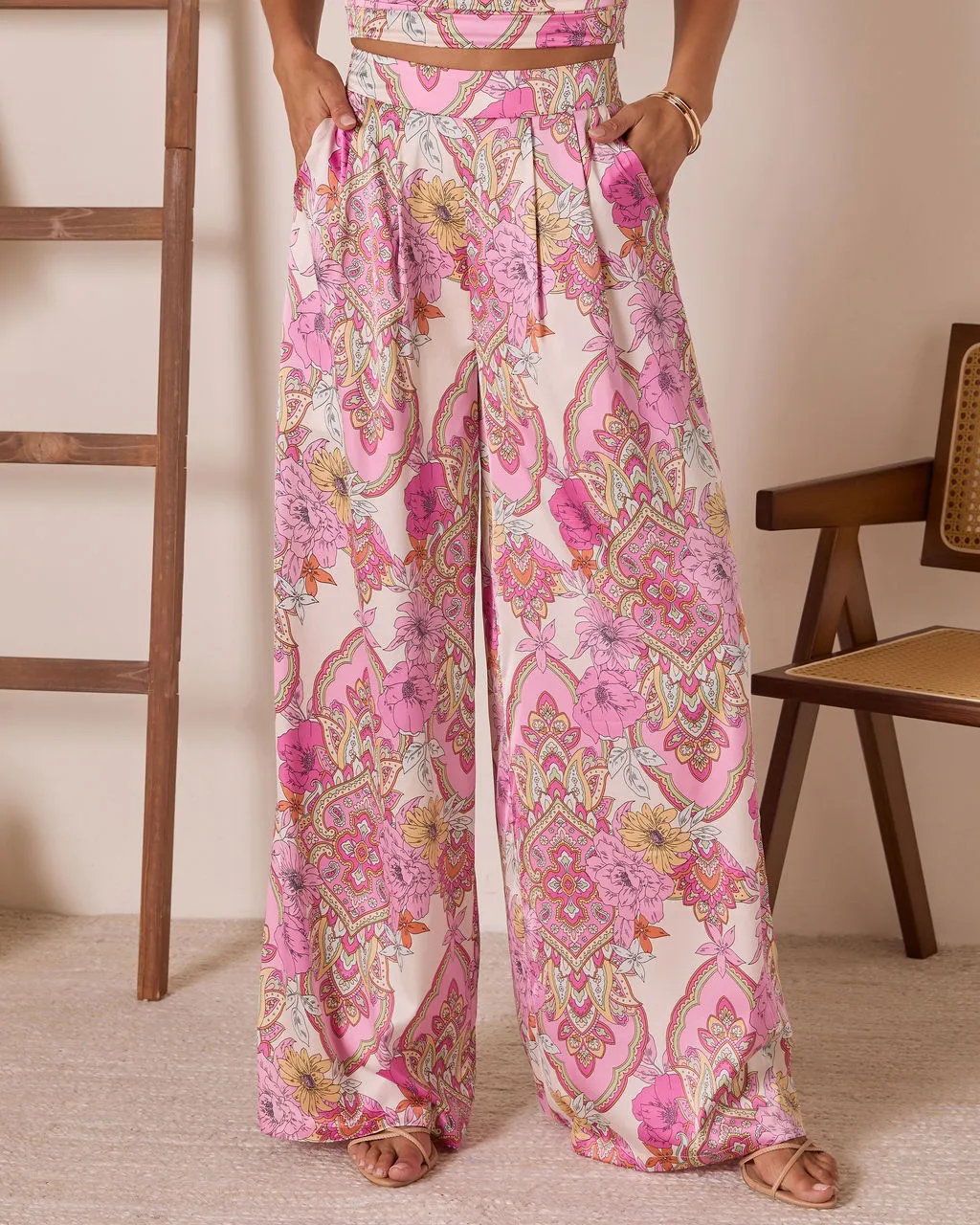 Monie Floral Wide Leg Pants sold by Vici product image thumbnail 2