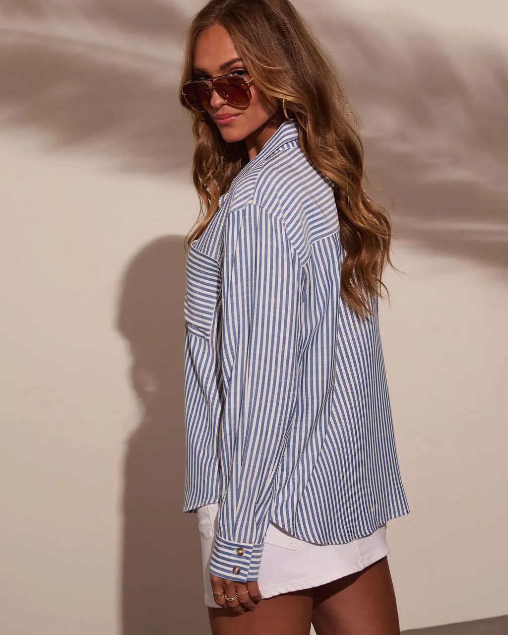 Kaylin Striped Button Down Top sold by Vici product image thumbnail 4